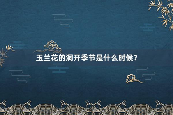 玉兰花的洞开季节是什么时候?